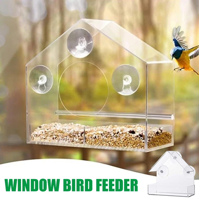 HOT Window Birds Feeder Weather Proof House Shape Clear Acrylic Feeder with 3 Sucker for Outdoors Songbird In Stock 
HOT Window Birds Feeder Weather Proof House Shape Clear Acrylic Feeder with 3 Sucker for Outdoors Songbird In Stock