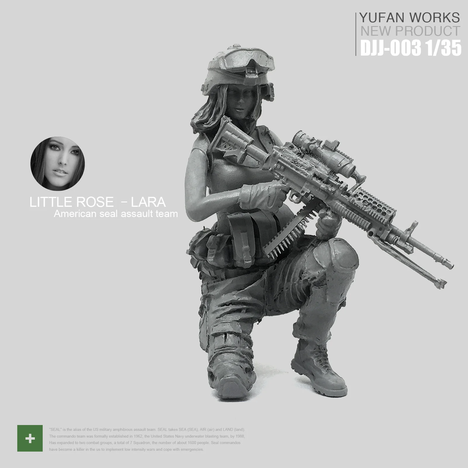 Yufan Model 1/35 Female Resin Soldier Figure Seals Commando Team Rose Laura Series Djj-03
Yufan Model 1/35 Female Resin Soldier Figure Seals Commando Team Rose Laura Series Djj-03