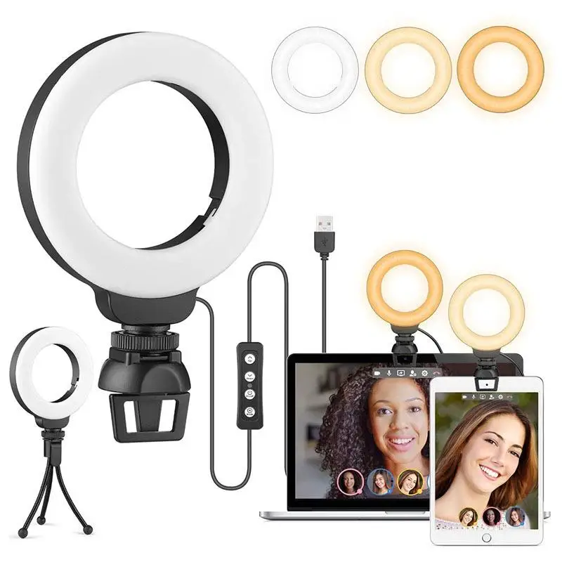 Video Conference Light 4'' Selfie Ring Light Photographic Lighting For IPad Laptop PC Webcam Light With Clip For Youtube Live
Video Conference Light 4'' Selfie Ring Light Photographic Lighting For IPad Laptop PC Webcam Light With Clip For Youtube Live