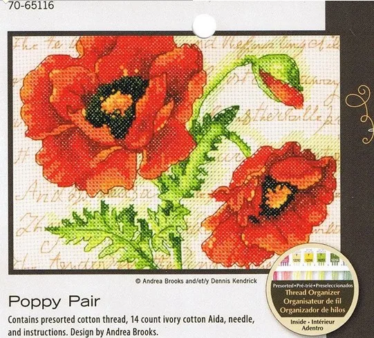 MM cross stitch kits Lovely Counted Cross Stitch Kit Poppy Pair Papaver Flower Flowers dim 70-65116 65116
MM cross stitch kits Lovely Counted Cross Stitch Kit Poppy Pair Papaver Flower Flowers dim 70-65116 65116