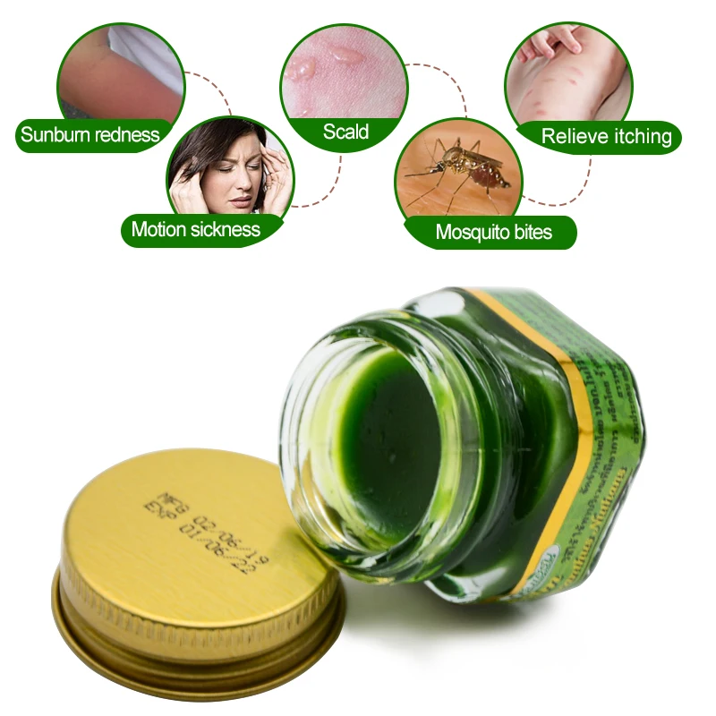 Original Herbal Pain Relieving Green Blam Cooling Cream Ointment For Cold Headache Dizziness Muscle Rub Aches Mint Methol Oil
Original Herbal Pain Relieving Green Blam Cooling Cream Ointment For Cold Headache Dizziness Muscle Rub Aches Mint Methol Oil