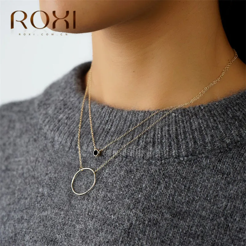 ROXI Simple 925 Sterling Silver Necklace Karma Round Circle Pendant Necklace for Women Fashion Clavicle Chain Statement Necklace
ROXI Simple 925 Sterling Silver Necklace Karma Round Circle Pendant Necklace for Women Fashion Clavicle Chain Statement Necklace