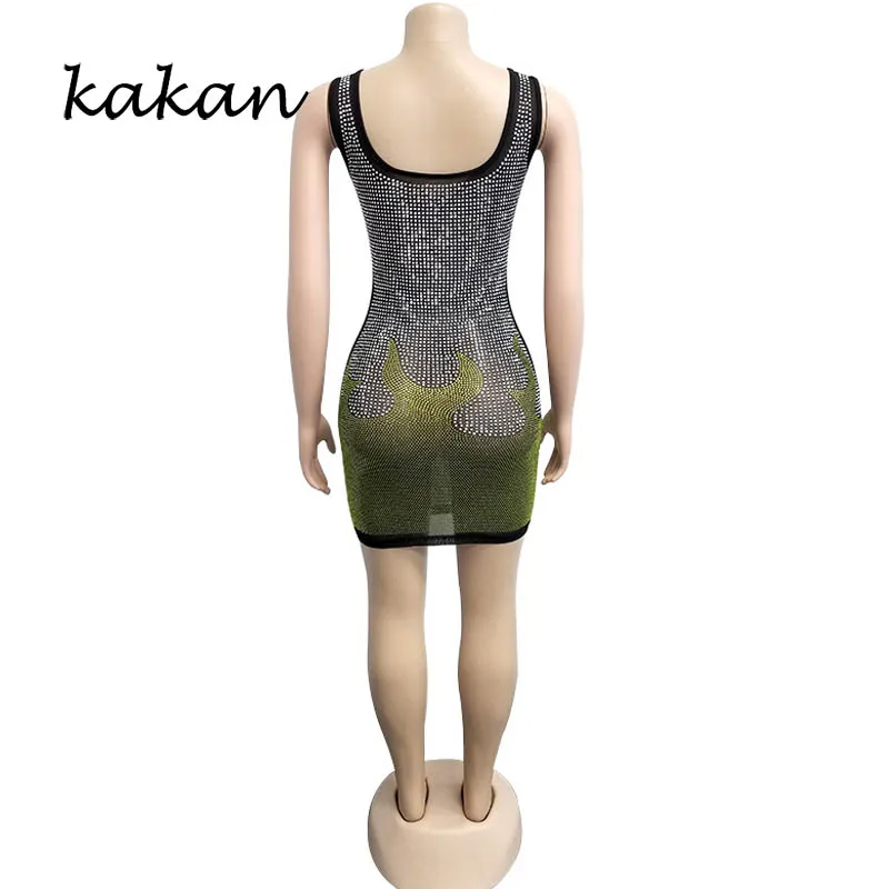 Kakan new women's hot drilling mesh dress sexy nightclub club party dress 2019 summer women's dress
Kakan new women's hot drilling mesh dress sexy nightclub club party dress 2019 summer women's dress