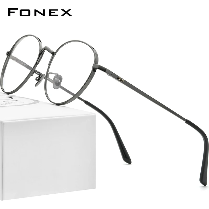 FONEX Pure Titanium Glasses Frame Men Retro Round Myopia Optical Prescription Eyeglasses Frames Women Vintage Eyewear 884
FONEX Pure Titanium Glasses Frame Men Retro Round Myopia Optical Prescription Eyeglasses Frames Women Vintage Eyewear 884