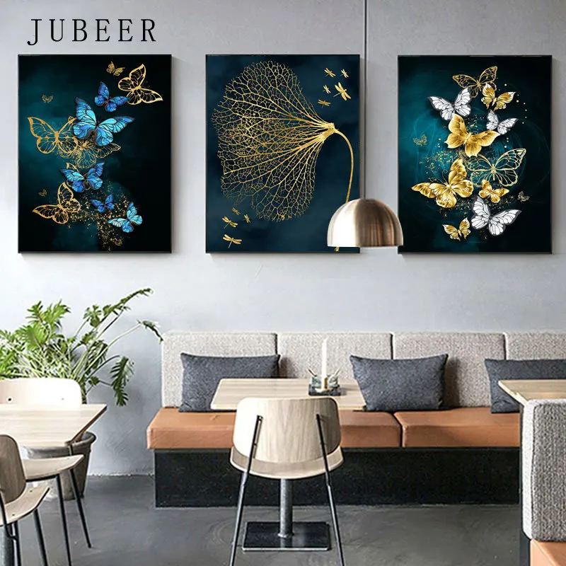 Nordic Golden Blue Abstract Flower Wall Art Butterfly Canvas Painting Golden Poster Print Wall Picture for Living Room Home
Nordic Golden Blue Abstract Flower Wall Art Butterfly Canvas Painting Golden Poster Print Wall Picture for Living Room Home