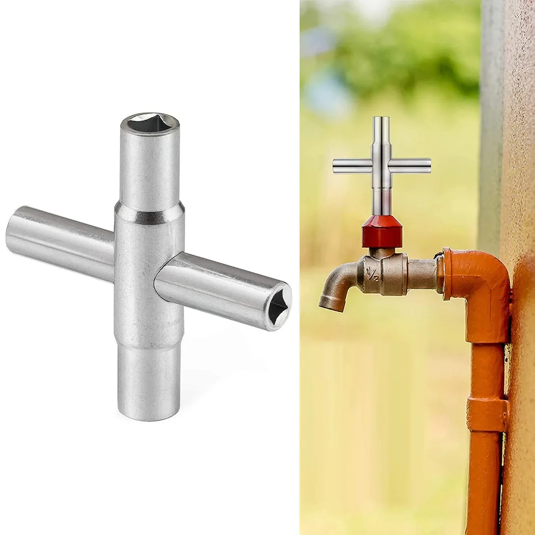 4-way Sillcock Key Steel Sillcock Wrench Utility Key For Hose Bib Spigot Valve Hand Faucet Switch Accessories
4-way Sillcock Key Steel Sillcock Wrench Utility Key For Hose Bib Spigot Valve Hand Faucet Switch Accessories