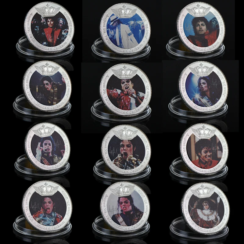 12pcs US Famous Singer Michael Jackson Silver Plated Coin United States Michael Silver Challenge Coin for Collection
12pcs US Famous Singer Michael Jackson Silver Plated Coin United States Michael Silver Challenge Coin for Collection