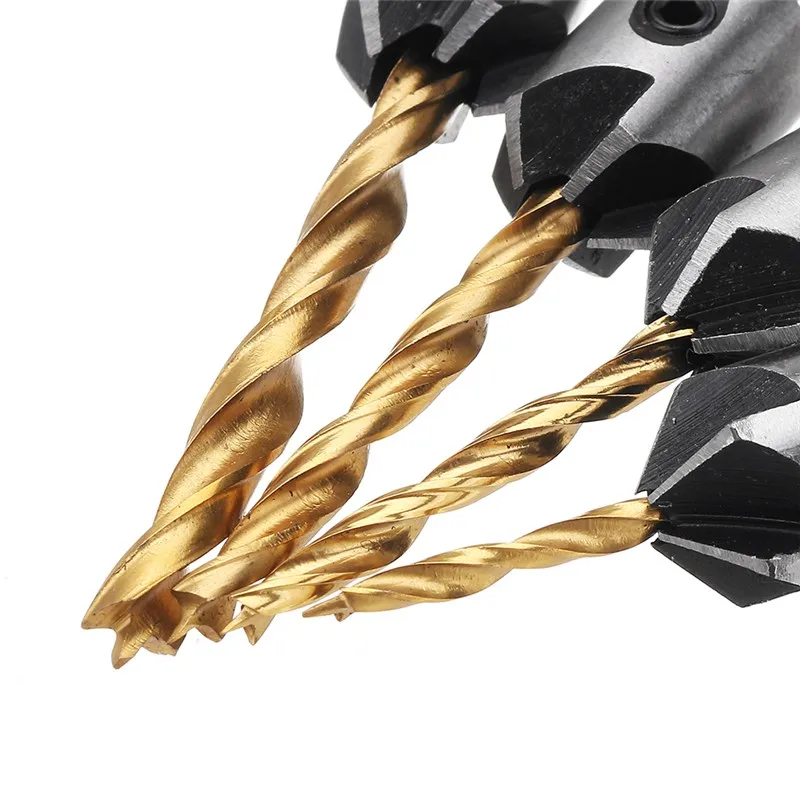 3-10mm Round Shank HSS Titanium Coated Countersink Drill Bit Carpentry Reamer Countersink Drill Bits With One Hex Wrench
3-10mm Round Shank HSS Titanium Coated Countersink Drill Bit Carpentry Reamer Countersink Drill Bits With One Hex Wrench