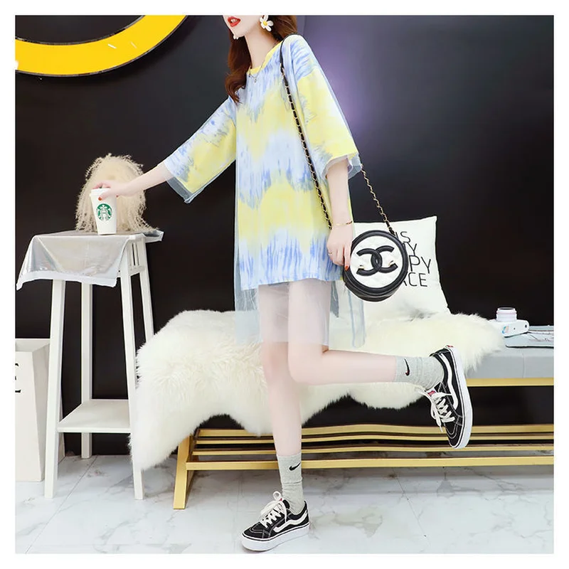 T Shirts Women O Neck Short Sleeve Gradient Stripe Pattern Mesh Patchwork Tshirt Summer Korean 2021 Ladies Loose Tops Tees Y733
T Shirts Women O Neck Short Sleeve Gradient Stripe Pattern Mesh Patchwork Tshirt Summer Korean 2021 Ladies Loose Tops Tees Y733