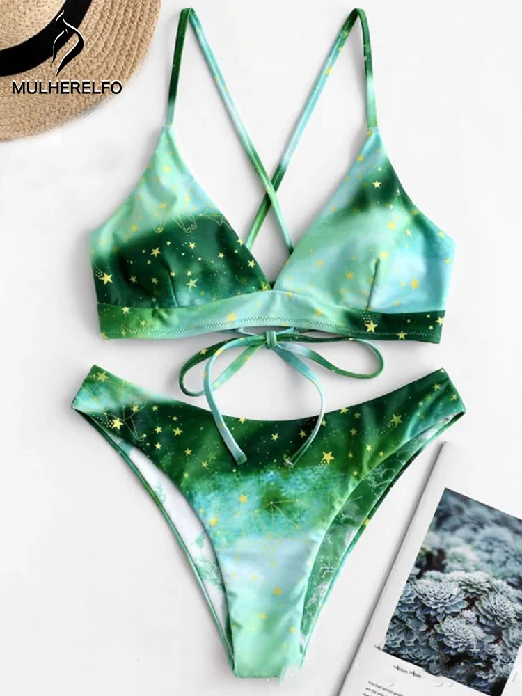 Red Starry Sky Tie-Dye Halter Women Bikini Set Back Cross Bandage Chest Pad Underwear Sexy Female Swimsuit Holiday Swimwear
Red Starry Sky Tie-Dye Halter Women Bikini Set Back Cross Bandage Chest Pad Underwear Sexy Female Swimsuit Holiday Swimwear