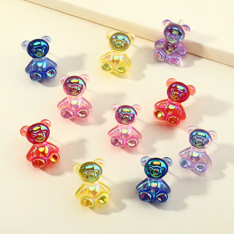 Fashion Colorful Bear Earrings Korean Girls Cute Dazzling Colorful Resin Bears Animals Pendant Stud Earrings Jewelry For Womens
Fashion Colorful Bear Earrings Korean Girls Cute Dazzling Colorful Resin Bears Animals Pendant Stud Earrings Jewelry For Womens