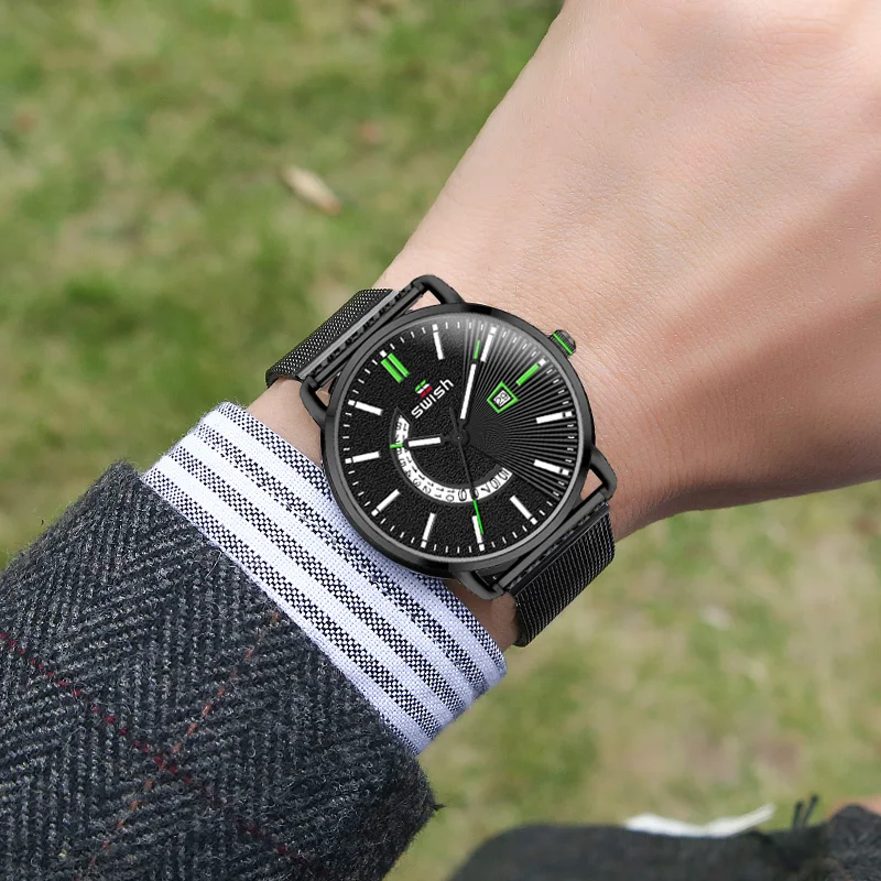SWISH Business Quartz Watch Men Fashion Stainless Steel Black Military Wristwatch Top Brand Luxury Waterproof Sport Clock 2021
SWISH Business Quartz Watch Men Fashion Stainless Steel Black Military Wristwatch Top Brand Luxury Waterproof Sport Clock 2021