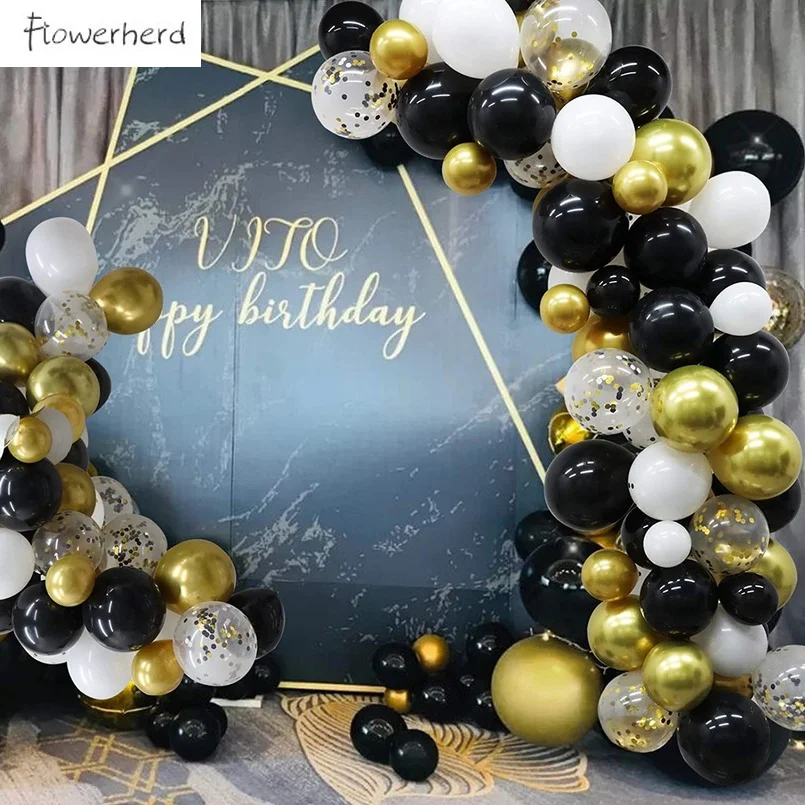 125 Pack Gold Black Balloon Arch Garland Kit Confetti Balloons for Graduation Party Wedding Birthday Baby Shower Decorations
125 Pack Gold Black Balloon Arch Garland Kit Confetti Balloons for Graduation Party Wedding Birthday Baby Shower Decorations