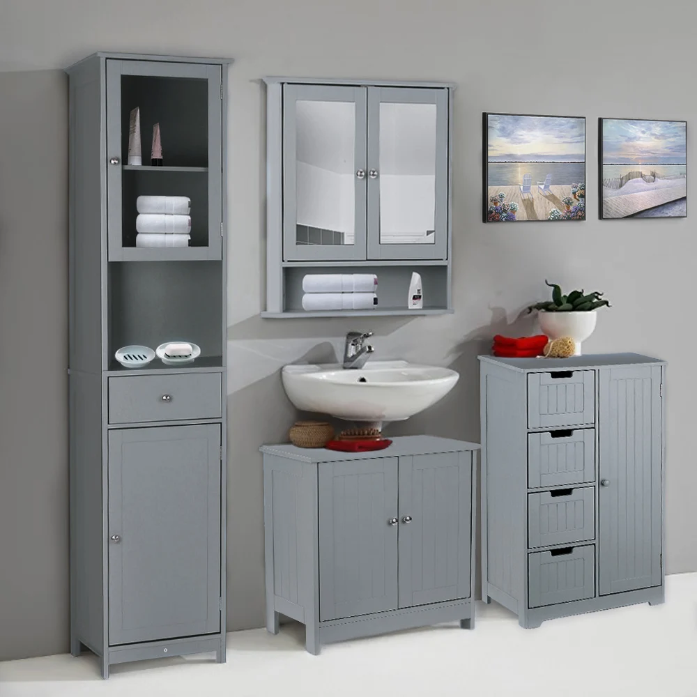 iKayaa Bathroom Cabinet Modern Shelved Floor Cabinet with Door & Drawers Bedroom Storage Organizer Cabinets Bathroom Furniture
iKayaa Bathroom Cabinet Modern Shelved Floor Cabinet with Door & Drawers Bedroom Storage Organizer Cabinets Bathroom Furniture