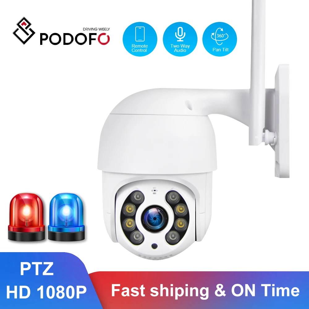 Podofo 2MP Pan/Tilt IP Camera Wireless Outdoor 1080P Auto PIR Security CCTV Camera P2P 4X Digital Surveillance WiFi PTZ Camera
Podofo 2MP Pan/Tilt IP Camera Wireless Outdoor 1080P Auto PIR Security CCTV Camera P2P 4X Digital Surveillance WiFi PTZ Camera