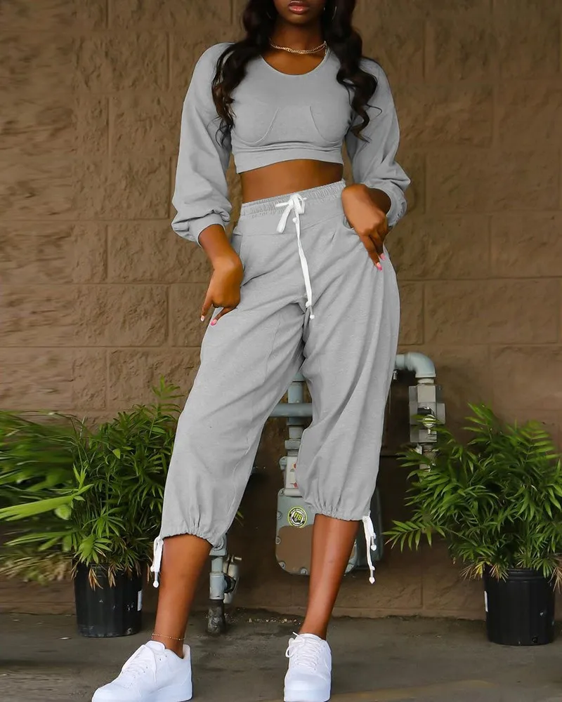 Women's Spring and Autumn Casual Suits, Long-sleeved Tops, Pullovers, Trousers, Fashionable Gray Loose Large Size Casual Suits
Women's Spring and Autumn Casual Suits, Long-sleeved Tops, Pullovers, Trousers, Fashionable Gray Loose Large Size Casual Suits
