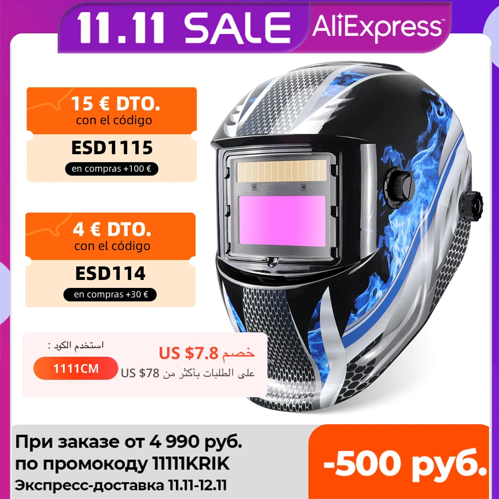 Auto Darkening Helmet Adjustable Range MIG MMA Electric Welding Mask Helmets Welding Lens Caps for Welding Machine Professional
Auto Darkening Helmet Adjustable Range MIG MMA Electric Welding Mask Helmets Welding Lens Caps for Welding Machine Professional