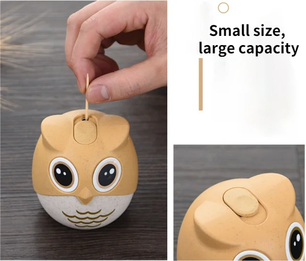 Eco-friendly Owl Toothpick Box Creative Household Toothpick Holder Cute Cartoon Toothpick Bottle Jar
Eco-friendly Owl Toothpick Box Creative Household Toothpick Holder Cute Cartoon Toothpick Bottle Jar