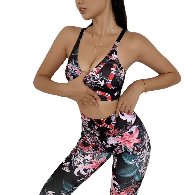 Yoga Set Women Fitness Workout Clothes Gym High Waist Leggings Printed Bra Crop Top 2 Piece Sports Outfits Running Sportswear
Yoga Set Women Fitness Workout Clothes Gym High Waist Leggings Printed Bra Crop Top 2 Piece Sports Outfits Running Sportswear