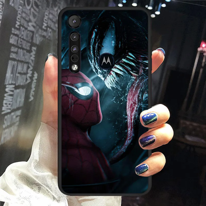 Силиконовый чехол для телефона с изображением Человека-паука и Венома Motorola G9 G8 G