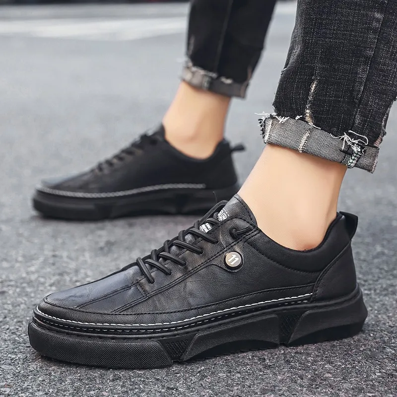 Spring New Fashion Men Casual Shoes PU Leather Lace-up Youth Handsome Trend Leisure Flat Shoes Low Tops Loafers
Spring New Fashion Men Casual Shoes PU Leather Lace-up Youth Handsome Trend Leisure Flat Shoes Low Tops Loafers