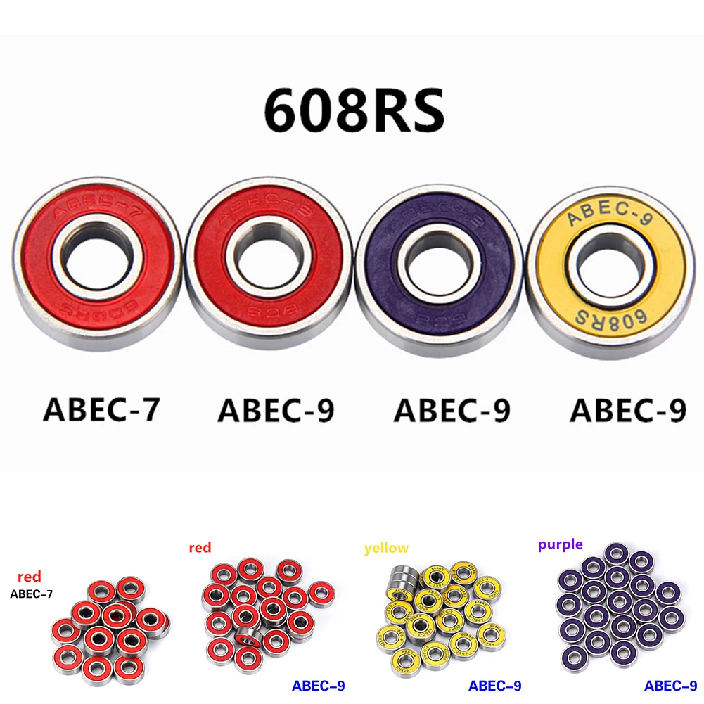 5pcs Red Purple ABEC-7/ABEC-9 608 Skateboard Roller Steel Sealed Ball Bearings 8x22x7mm High Quality
5pcs Red Purple ABEC-7/ABEC-9 608 Skateboard Roller Steel Sealed Ball Bearings 8x22x7mm High Quality