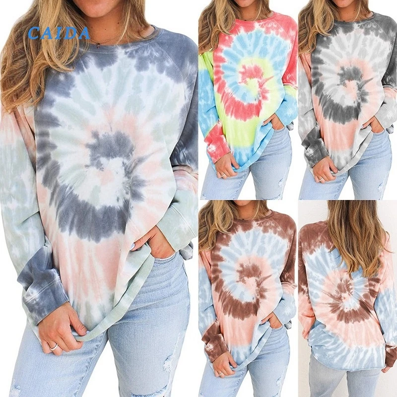 CAIDA 2021 NEW Hoodies Women Sweatshirt Sudaderas Vintage Women's Shirt Tie-Dye Printed Round Neck Long Sleeve Pullover
CAIDA 2021 NEW Hoodies Women Sweatshirt Sudaderas Vintage Women's Shirt Tie-Dye Printed Round Neck Long Sleeve Pullover