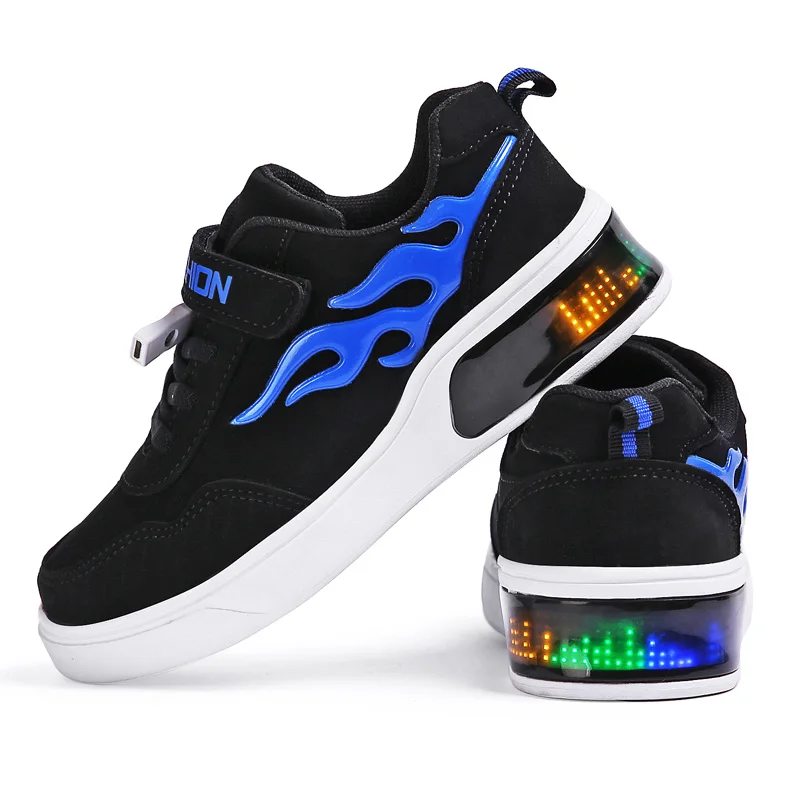 New Grey Bright Solid USB Led Light Up Kid Shoes Breathable Hook &Loop Children Charging Luminous Sneakers For Girl&Boy 27-36
New Grey Bright Solid USB Led Light Up Kid Shoes Breathable Hook &Loop Children Charging Luminous Sneakers For Girl&Boy 27-36