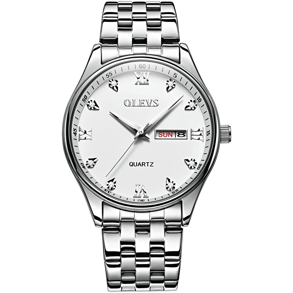 Fashion New Men's Watches 2021 Luxury Silver Stainless Steel Man Watch Calendar Week Display Luminous Casual Business Wristwatch
Fashion New Men's Watches 2021 Luxury Silver Stainless Steel Man Watch Calendar Week Display Luminous Casual Business Wristwatch