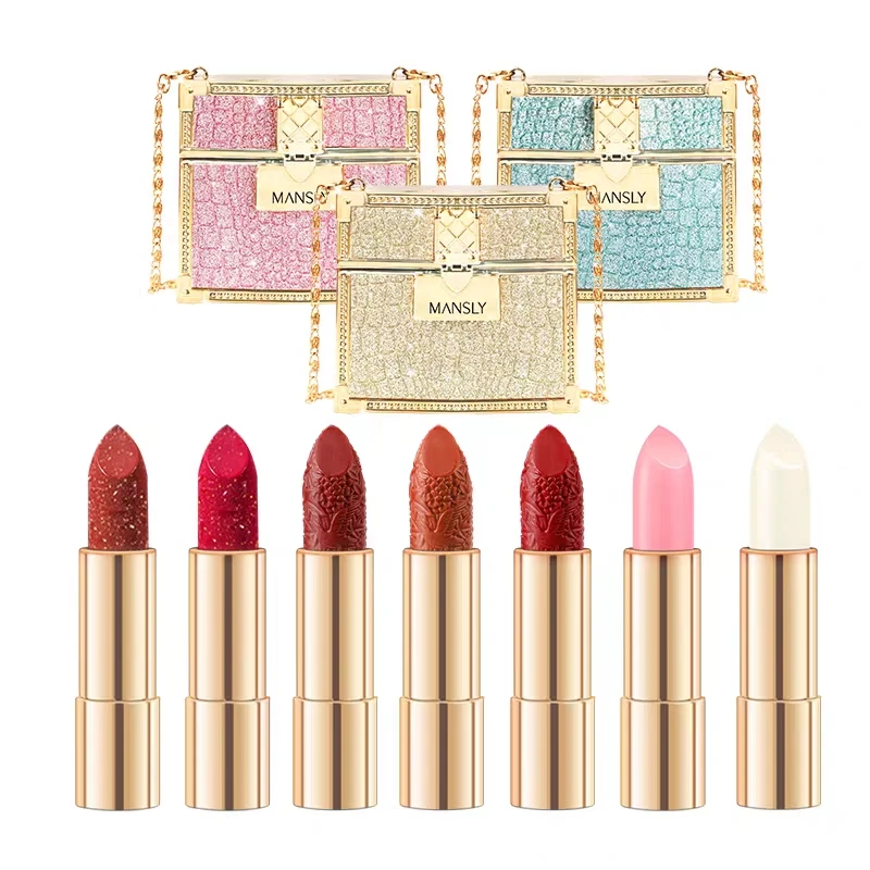 Glitter Luxury Bag Lipstick with Mirror Matte Moisturizing Velvet Lasting Temperature Change Lip Balm 3pcs In Bag Fashion Makeup
Glitter Luxury Bag Lipstick with Mirror Matte Moisturizing Velvet Lasting Temperature Change Lip Balm 3pcs In Bag Fashion Makeup