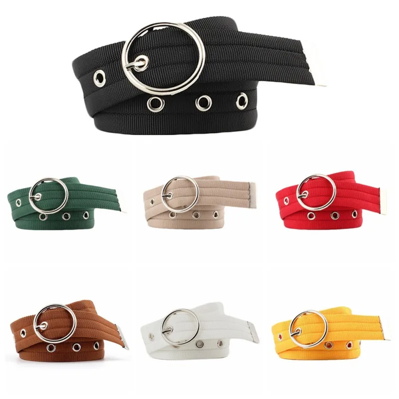 Classic Round Buckle Belts Women Porous Canvas Belt Circle Ring Waist Blet Mult-color Students Fashion Belt For Jeans Pants
Classic Round Buckle Belts Women Porous Canvas Belt Circle Ring Waist Blet Mult-color Students Fashion Belt For Jeans Pants