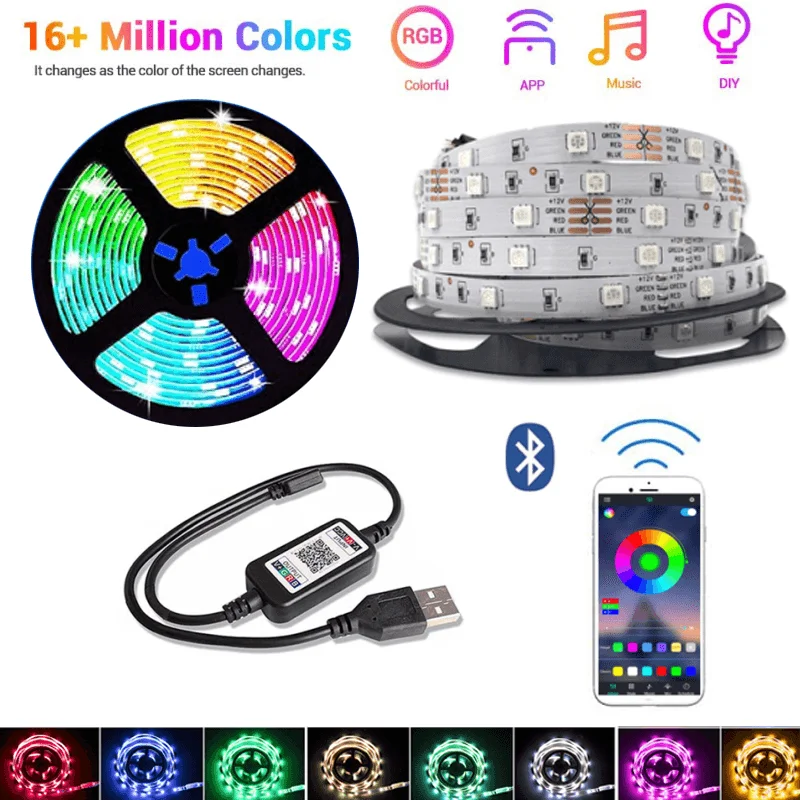 1 шт. Bluetooth-совместимая Светодиодная лента 1 м RGB 5050 SMD гибкая Водонепроницаемая светодиодная лента RGB 2 м 5 м DC 5 В Светодиодная лента
1 шт. Bluetooth-совместимая Светодиодная лента 1 м RGB 5050 SMD гибкая Водонепроницаемая светодиодная лента RGB 2 м 5 м DC 5 В Светодиодная лента