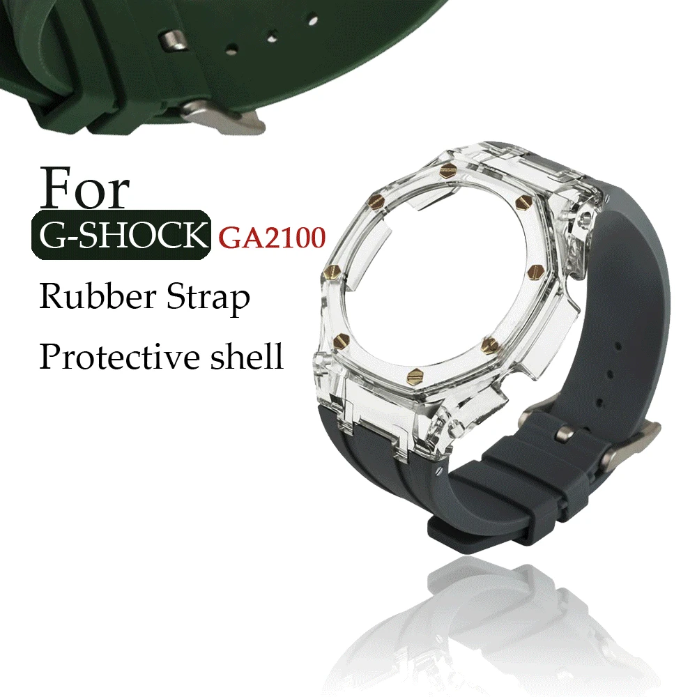 Silicone strap for Casio G-SHOCK GA2100 Watch adapter men women sport waterproof transparent strap accessories black green
Silicone strap for Casio G-SHOCK GA2100 Watch adapter men women sport waterproof transparent strap accessories black green