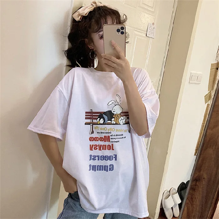 Ins Short-sleeved T-shirt Female Loose Korean Student Round Neck Girlfriends Wild Bf Net Red Gentle Lazy Wind Top
Ins Short-sleeved T-shirt Female Loose Korean Student Round Neck Girlfriends Wild Bf Net Red Gentle Lazy Wind Top