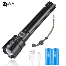 Most Powerful XHP90.2 XHP70.2 XHP50 LED Flashlight Rechargeable USB Zoomable Torch 18650 26650 Hunting Lamp for Camping Fishing