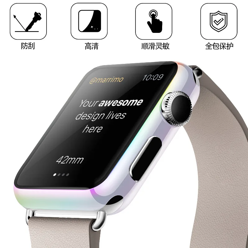 Защитный чехол-бампер для Apple watch пленка из закаленного стекла с крышкой 40 мм 44 38 42
