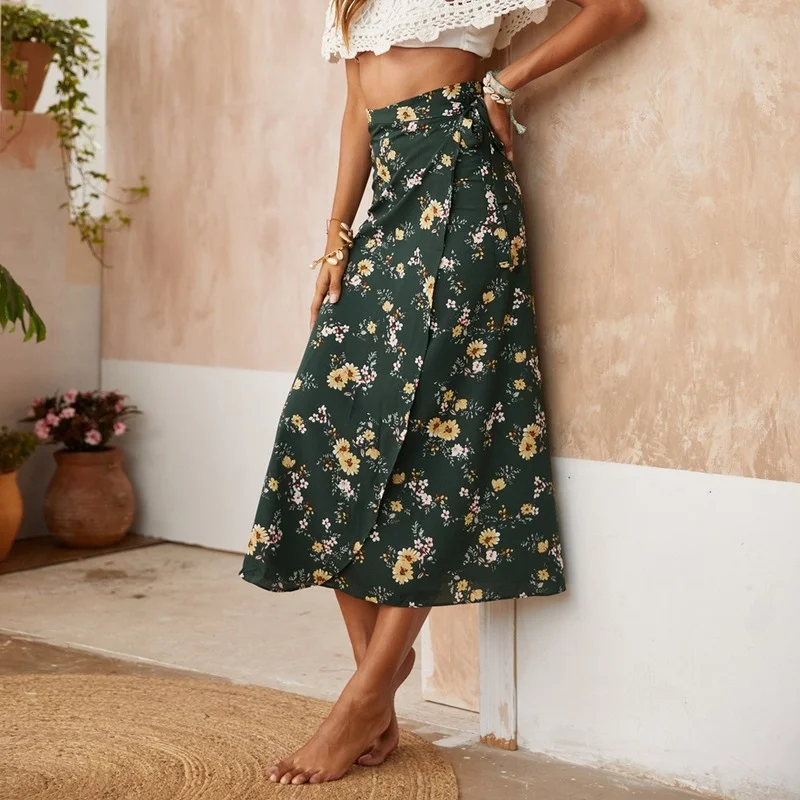 Женская Повседневная юбка-трапеция с цветочным принтом, юбка до щиколотки с разрезом, юбка для отпуска, лето 2021
Женская Повседневная юбка-трапеция с цветочным принтом, юбка до щиколотки с разрезом, юбка для отпуска, лето 2021