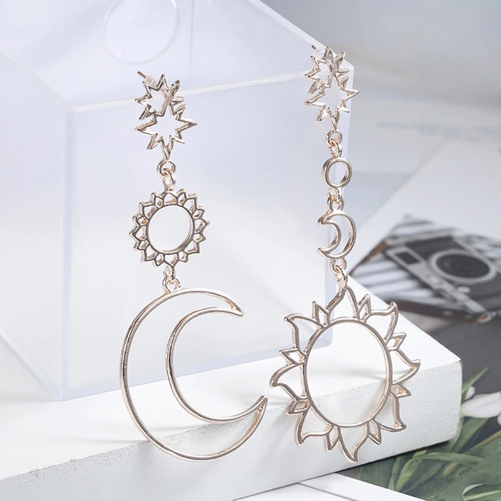 Boho Asymmetrical Earring Dangling Earrings Korean Fashion Sun Moon Crystal Rhinestone Stud Drop Jewelry Accessories
Boho Asymmetrical Earring Dangling Earrings Korean Fashion Sun Moon Crystal Rhinestone Stud Drop Jewelry Accessories