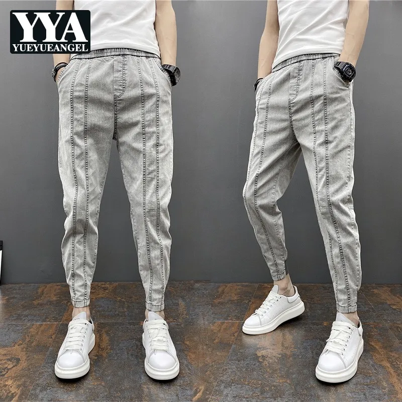 Autumn Winter New Men Solid Jeans Pencil Pants Casual Denim Ankle Length Slim Micro-Elasticity Drawstring Harem Pants Korean
Autumn Winter New Men Solid Jeans Pencil Pants Casual Denim Ankle Length Slim Micro-Elasticity Drawstring Harem Pants Korean