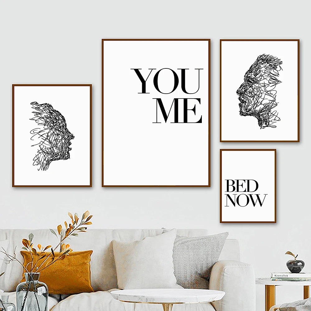 Black White Line Art Wall Poster Prints Abstract Love Portrait Quote Simplicity Painting Picture Living Room Office Home Decor
Black White Line Art Wall Poster Prints Abstract Love Portrait Quote Simplicity Painting Picture Living Room Office Home Decor