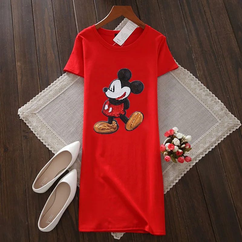 Женское платье с блестками Disney Mickey Mouse повседневное облегающее мини-платье