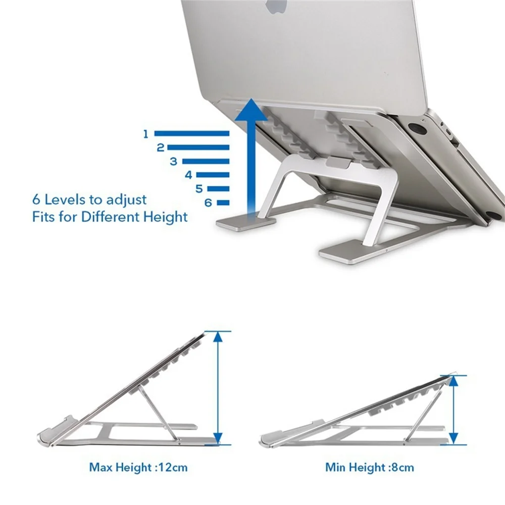 Подставка для ноутбука MacBook Pro Air, 6 Регулируемых углов, алюминиевый держатель для ноутбуков 9-15 дюймов
Подставка для ноутбука MacBook Pro Air, 6 Регулируемых углов, алюминиевый держатель для ноутбуков 9-15 дюймов