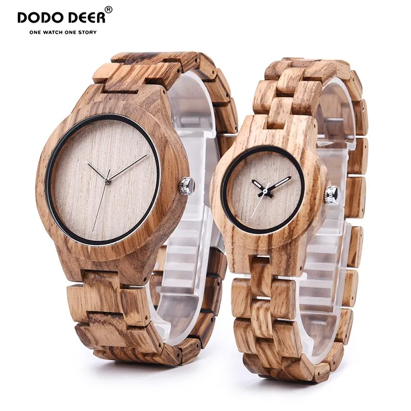 Часы DODO мужские и женские деревянные бирюзовые парные наручные часы с