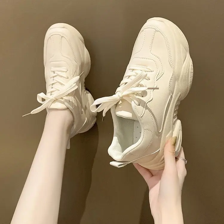 2021 New Women PU Leather White Sneakers Casual Dad Chunky Shoes Fashion Beige Spring Flat Platform Sneakers Women Shoes
2021 New Women PU Leather White Sneakers Casual Dad Chunky Shoes Fashion Beige Spring Flat Platform Sneakers Women Shoes