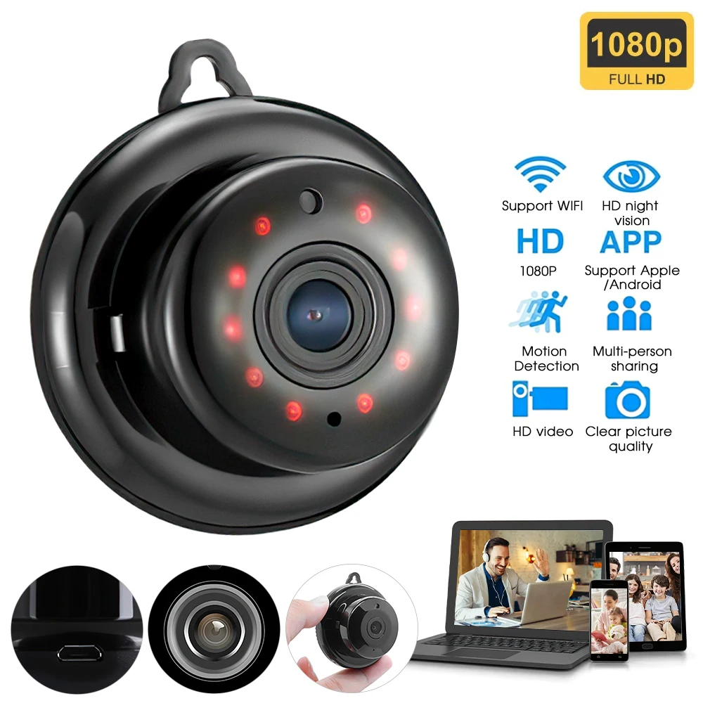 Mini Wifi IP Camera HD 1080P Wireless Indoor Camera Night Vision Two Way Audio Motion Detection Baby Monitor Surveillance Camera
Mini Wifi IP Camera HD 1080P Wireless Indoor Camera Night Vision Two Way Audio Motion Detection Baby Monitor Surveillance Camera