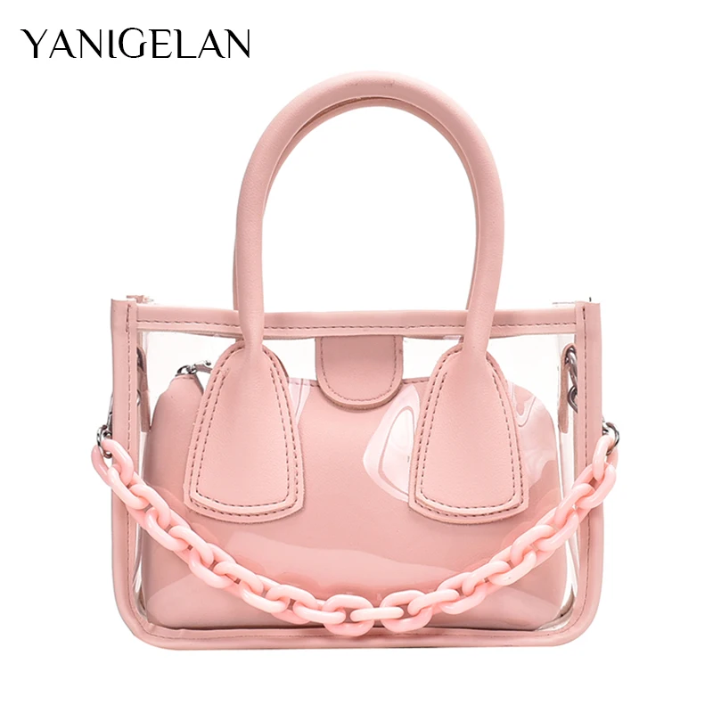 Women's High Quality Transparent Pack Purse Solid Color Chain Lady Crossbody Bag Popular Simple Female Handbags Sac A Main Femme
Women's High Quality Transparent Pack Purse Solid Color Chain Lady Crossbody Bag Popular Simple Female Handbags Sac A Main Femme