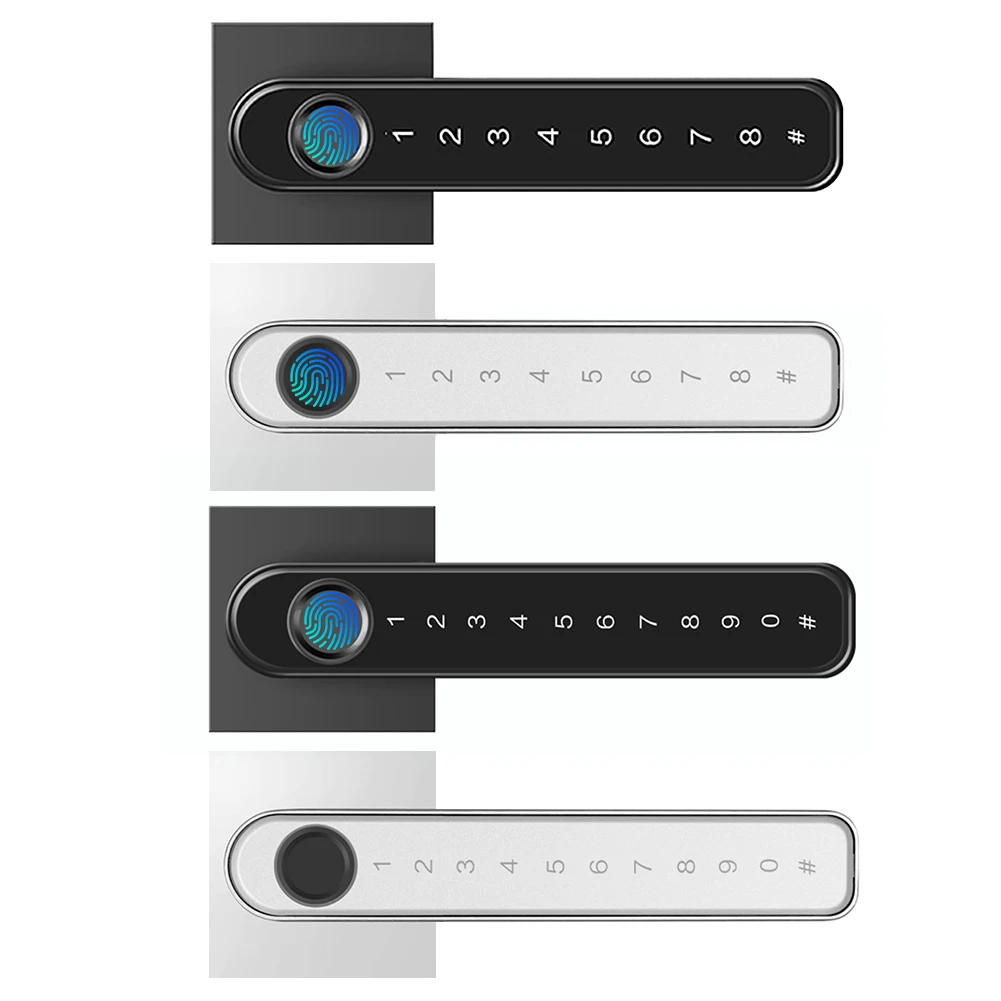 Smart TTLock App Control Biometric Fingerprint Password Household Lever Handle Electronic Door Locks for Home Office with Keys
Smart TTLock App Control Biometric Fingerprint Password Household Lever Handle Electronic Door Locks for Home Office with Keys