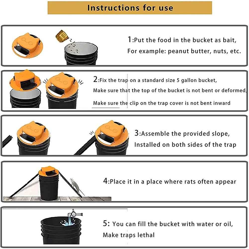Reusable Smart Mouse Rat Trap Plastic Flip N Slide Bucket Lid Mouse Rat Mouse Trap Humane Or Lethal Trap Door Style Multi Catch
Reusable Smart Mouse Rat Trap Plastic Flip N Slide Bucket Lid Mouse Rat Mouse Trap Humane Or Lethal Trap Door Style Multi Catch