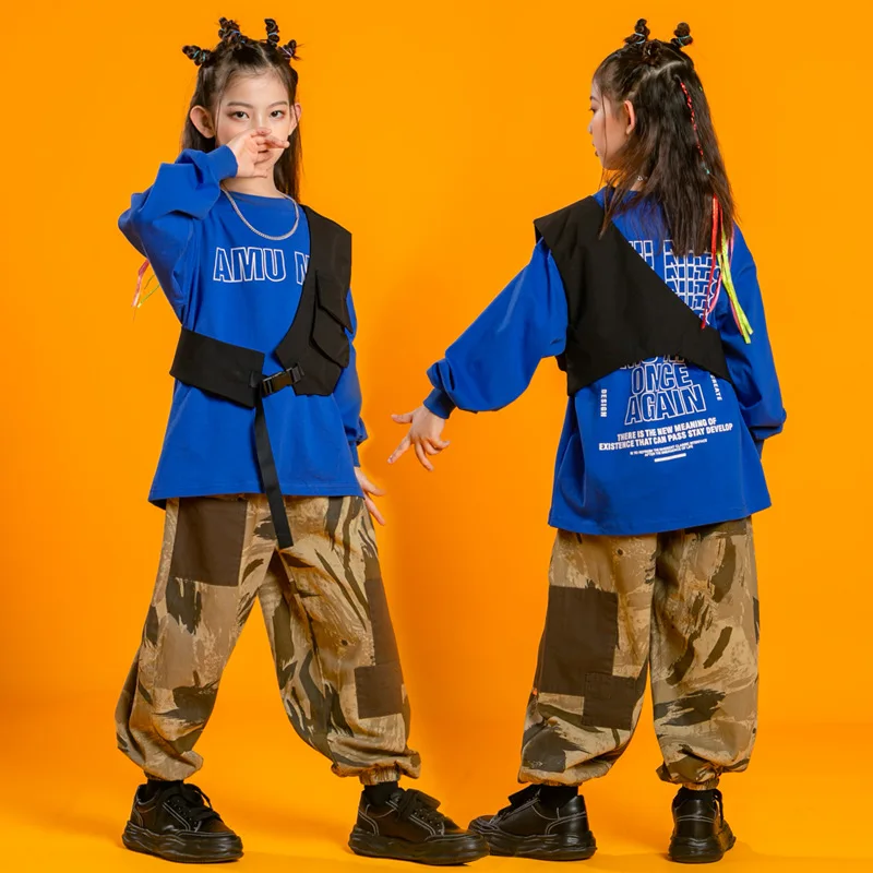 Kid Cool Hip Hop Clothing Oversized Blue Sweatshirt Top Streetwear Camo Jogger Pants for Girls Boys Jazz Dance Costume Clothes
Kid Cool Hip Hop Clothing Oversized Blue Sweatshirt Top Streetwear Camo Jogger Pants for Girls Boys Jazz Dance Costume Clothes