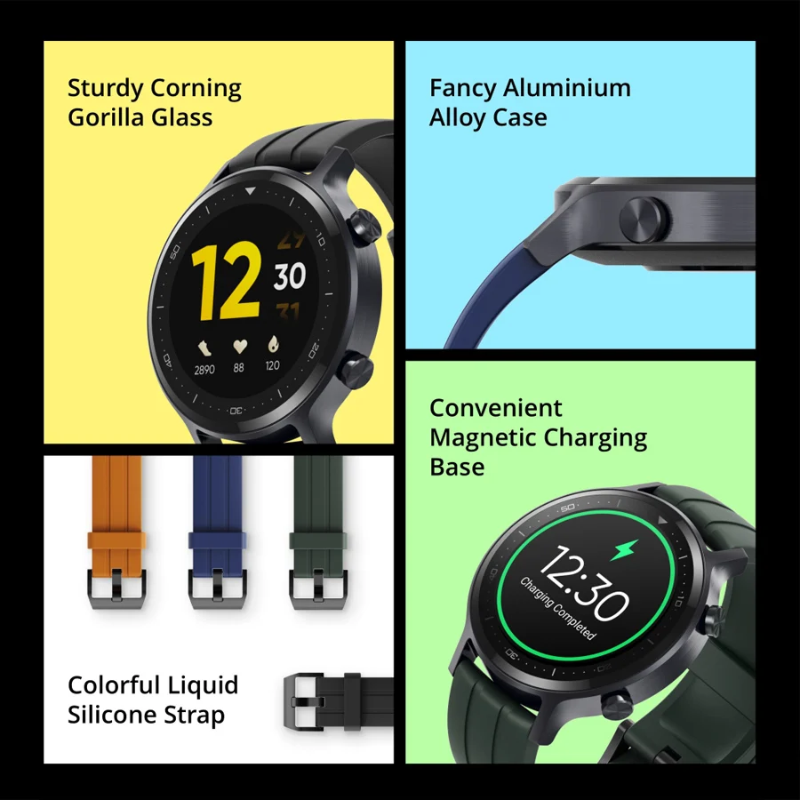 

realme Watch S Smart Watch 1.3'' Auto Brightness Touchscreen Real-time Heart Rate Monitoring IP68 Water Resistant Smart Control